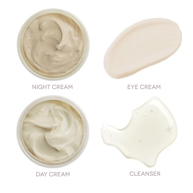 Earth To Skin Tea Time Starter Set: White Tea Cleanser (1.0 Fl Oz), White Tea Day Cream (0.5 Fl Oz), Black Tea Night Cream (0.5 Fl Oz), Chamomile Eye Cream (0.23 Fl Oz)