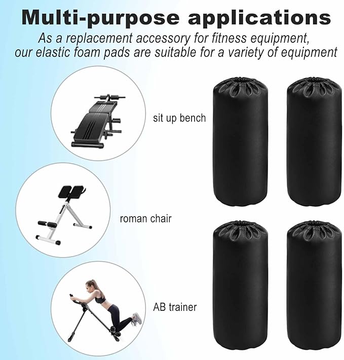 Foam Foot Pads Rollers Replacement: 4PCS Foam Rollers 7"x3.5" for