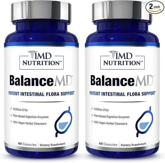 1MD Nutrition BalanceMD Vaginal Probiotics | Oregano & Caprylic Acid with Lactobacillus & Digestive Enzymes | Promotes Intestinal Flora Balance | 120 Capsules