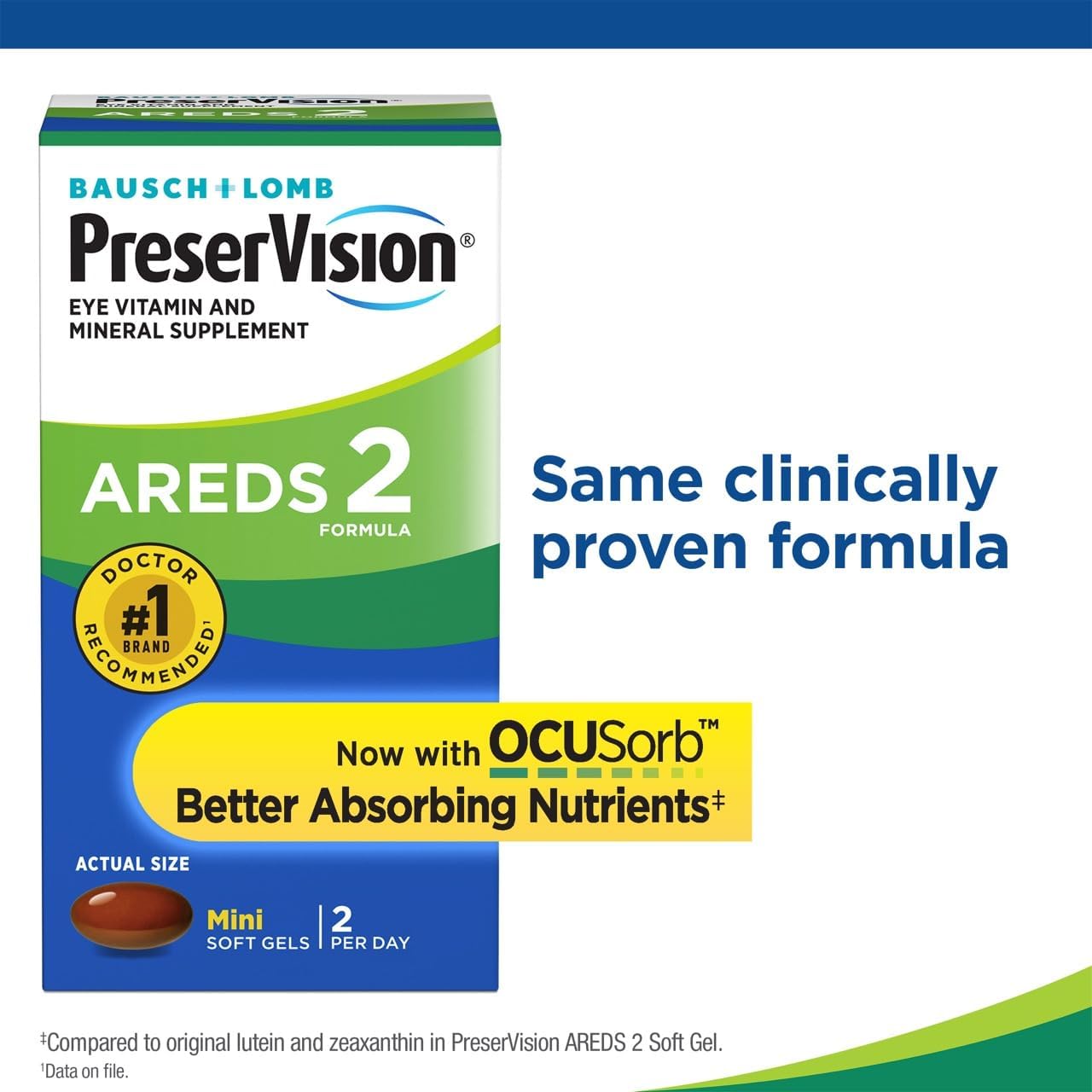 PreserVision AREDS 2 Eye Vitamins, #1 Eye Doctor Recommended Brand, Lutein and Zeaxanthin Supplement with Vitamin C, Vitamin E, Zinc, and Copper, 120 Softgels
