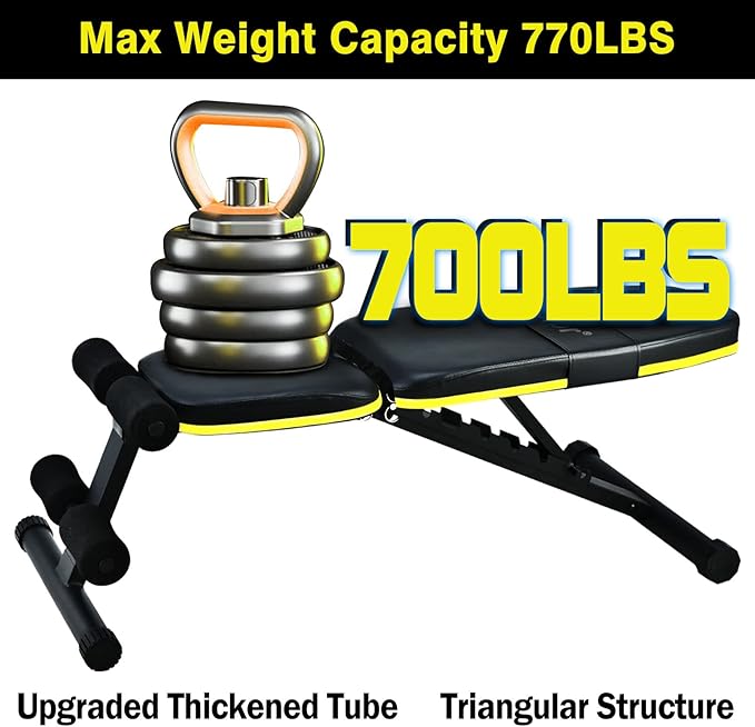 Teclor Adjustable Weight Bench 10 Backrest 700LBs
