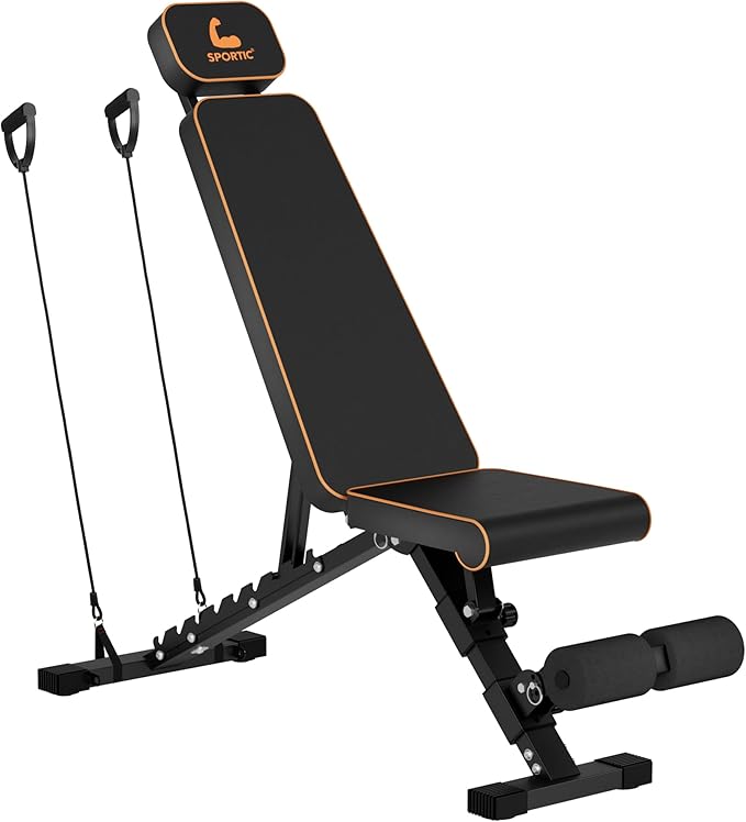 SPORTIC Adjustable Weight Bench - 880LBs Workout Bench
