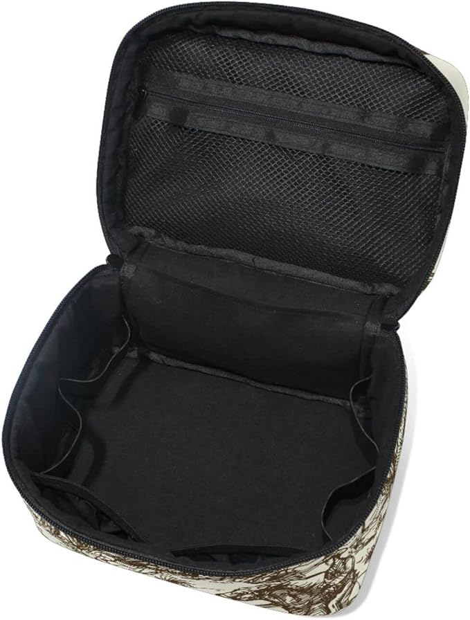 Kigai Wild West Desert Cowboy Travel Cosmetic Bag Case Large Portable Makeup Bag Organizer for Women Girls Top Handle Multifunction Toiletry Bags