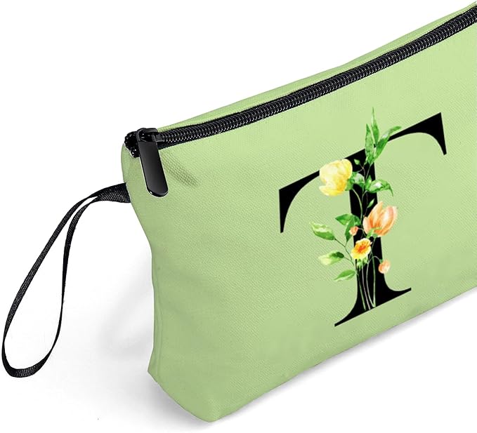 SEAMOON Women Birthday Unique Bride to be Bridal Shower Initial Gifts for Mom Sister Friend Her Teacher Aunt Makeup Cosmetic Bag with Mirror Mothers Day Christmas Graduation T