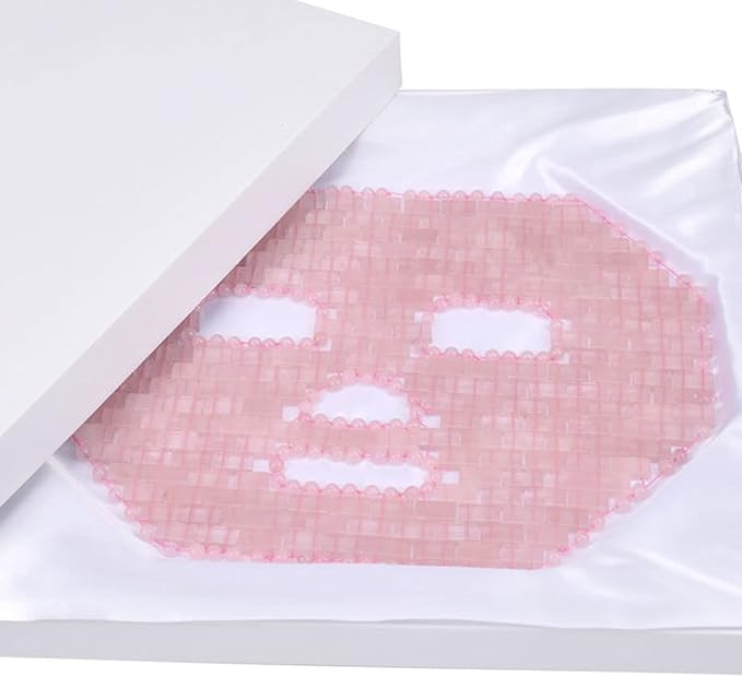 ideayard Rose Quartz Mask|100% All Natural Jade Face Mask|Diminish Puffiness|Soothe Eye Fatigue|Dark Circles Face Caring