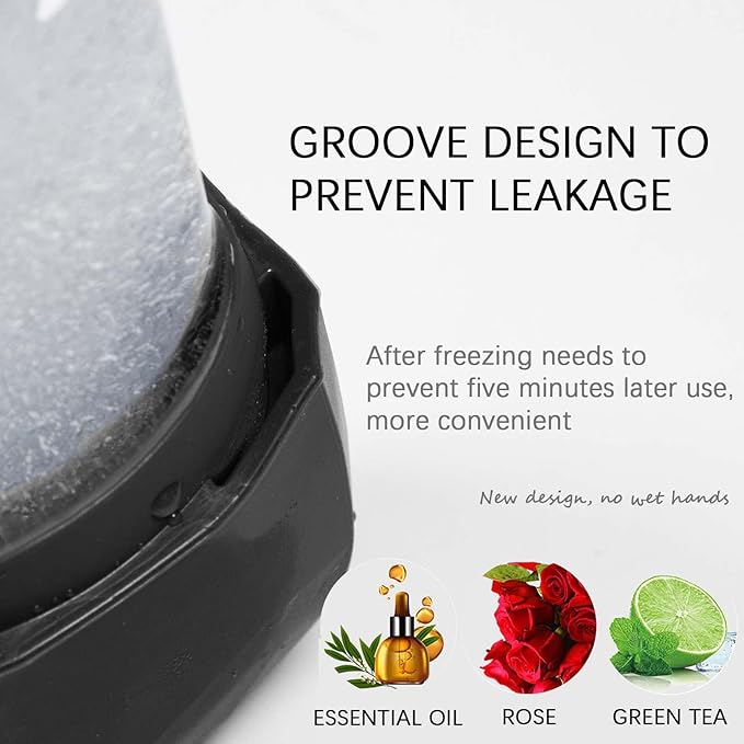 Upgrade Ice Cube Face Roller, Facial & Eyes and Neck, Brighten Skin & Enhance Your Natural Glow, Facial Treatment to Tighten & Tone Skin & De-Puff The Eye Area, Cryotherapy for Face (Black)