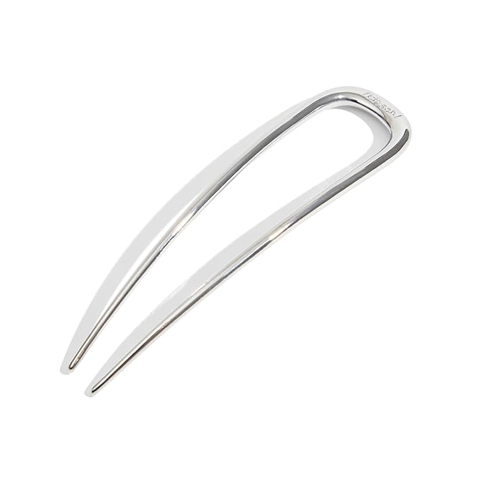 Kitsch Metal French Hair Pin for Women - Elegant Hair Accessories for Women, Ideal for Buns & French Twist, Designed for a Secure, Comfortable Fit - Silver