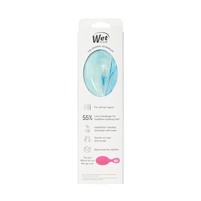 Wet Brush Original Detangler, Green (Matte Marble), Ultra-Soft IntelliFlex Bristles Glide Through Tangles, Detangling Hair Brush (Wet & Dry), Women & Men, Limited Edition