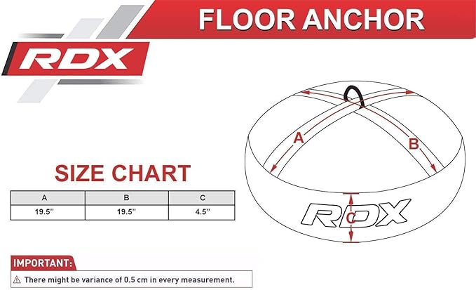 RDX Floor Anchor for Punch Bag Double end Speed Ball, Non Tear Maya Hide Leather, Heavy Duty D Ring, Easy Zipper Closure, Maximum Swing Reduction for Boxing MMA, Muay Thai, Kickboxing Training Bags