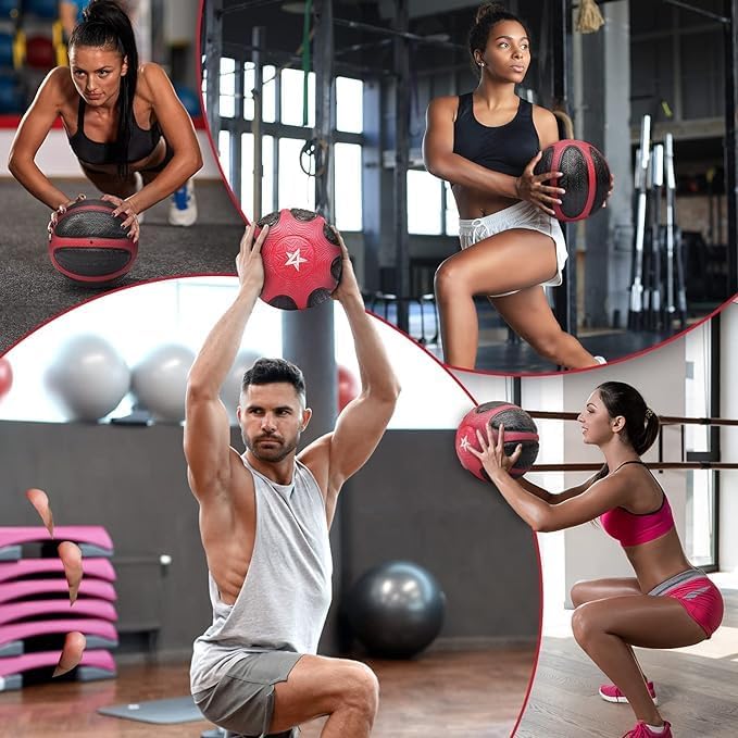Yes4All Medicine Ball with Dual Texture Grip 6/8/10/12LBS