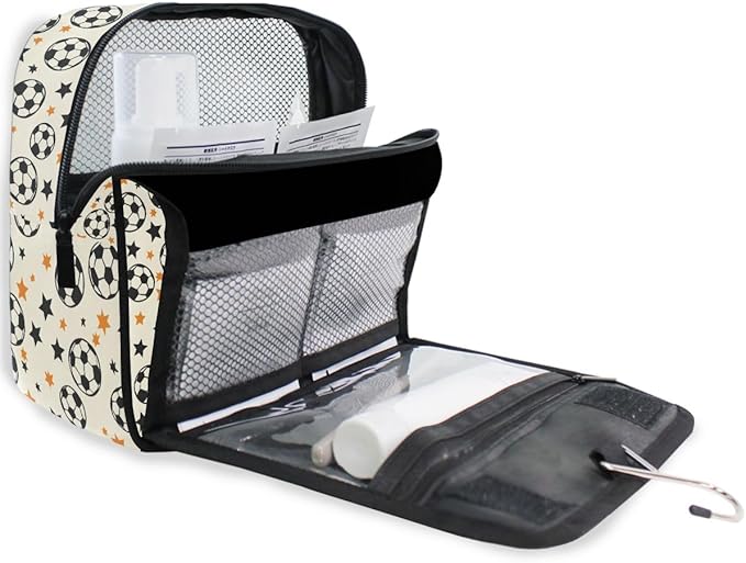 senya Hanging Travel Toiletry Bag Kit Boys Makeup Case Cosmetics Organizer for Men Women (Many Ball and Star)