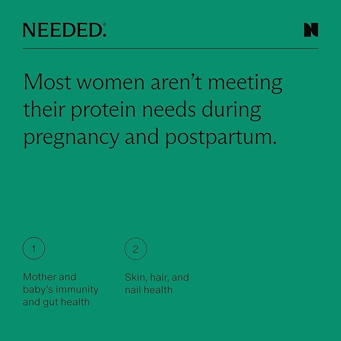 Needed. Expertly-Formulated & Tested Prenatal Hydrolyzed Collagen Protein Powder for Pregnancy, Breastfeeding, & Postpartum | Grass-fed, Pasture-Raised, Hormone-Free | 1lb