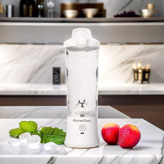 Elite Rechargeable Travel Blender: 240W Personal Smoothie Maker with 6-Leaf Blade, 600ml Capacity, and Innovative Pop-Up Design for Easy Portability - For Home or On the Go (Pink)