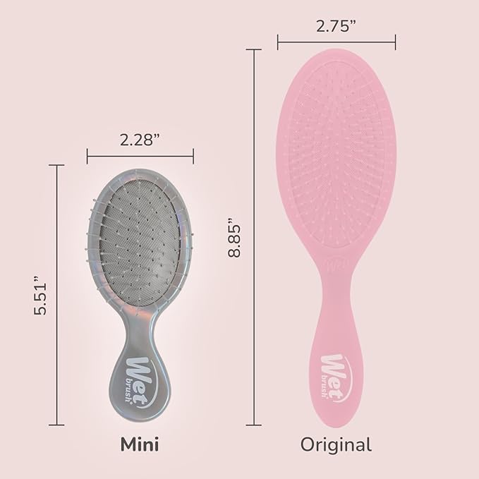 Wet Brush Mini Detangler Hair Brush, Chrome (Iridescence Icon), Detangling Travel Hairbrush, Ultra-Soft IntelliFlex Bristles Glide Through Tangles with Ease, Pain-Free, All Hair Types, Limited Edition