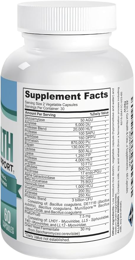 All-in-1 Gut Health & Cleanse Support Supplement with 25 Active Ingredients - Natural Gut Detox Supplements - 60 Capsules