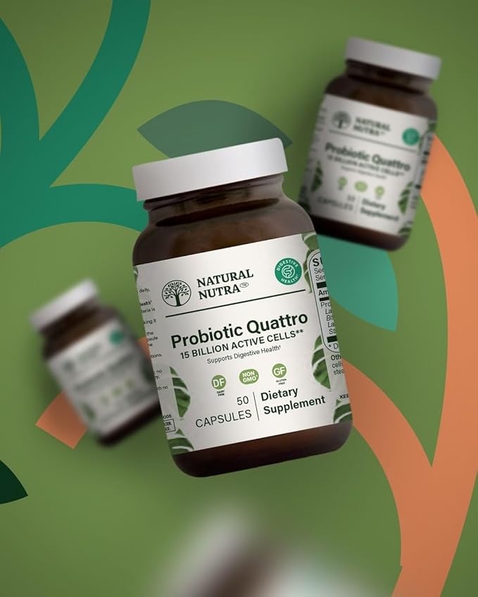 Natural Nutra Probiotic Quattro Supplement for Men & Women, Enhance Your Digestive Function, Improve Your Health, 50 Capsules