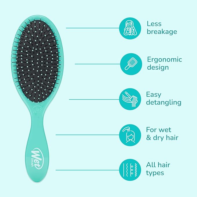 Wet Brush Original Detangler Hair Brush, Amazon Exclusive Aqua- Ultra-Soft IntelliFlex Bristles-Detangling Hairbrush Glides Through Tangles For All Hair Types (Wet Dry & Damaged Hair) - Women & Men