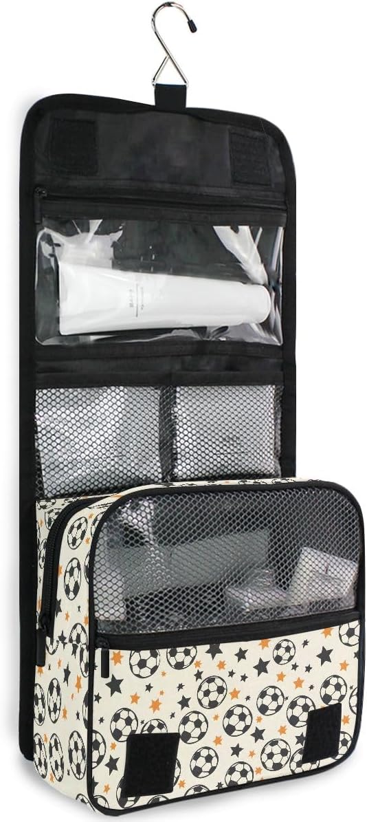 senya Hanging Travel Toiletry Bag Kit Boys Makeup Case Cosmetics Organizer for Men Women (Many Ball and Star)