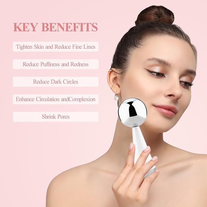 Cryo Sticks for Face - Facial Skin Care Tools for Women Face Eyes, Ice Globes-Cooling Massage Tools, Ice Globes for Face - 360 Rotating Unbreakable Stainless Steel Cooling Face Globes