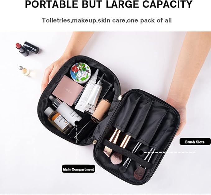 FITINI 3 Pieces Sunflower Makeup Bags Double Layer Travel Large Cosmetic Cases Organizer Toiletry Bags Waterproof Small Zipper Pouch for Women Makeup Brush Storage Bag