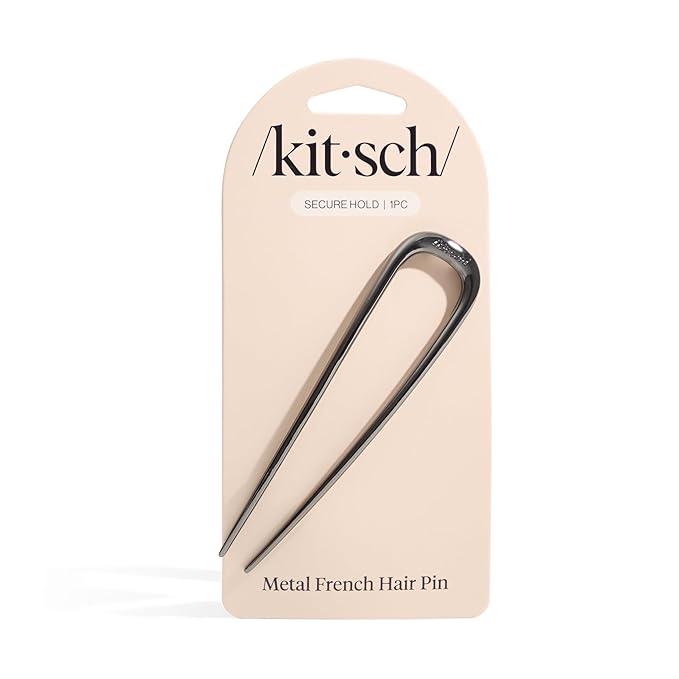 Kitsch Metal French Hair Pin for Women - Elegant Hair Accessories for Women, Ideal for Buns & French Twist, Designed for a Secure, Comfortable Fit - Hematite