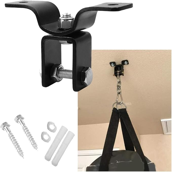 Jayefo Punching Bag Hanger - Heavy Bag and Punching Bag Mount for Wood Beam Ceiling - Standart Size - Black