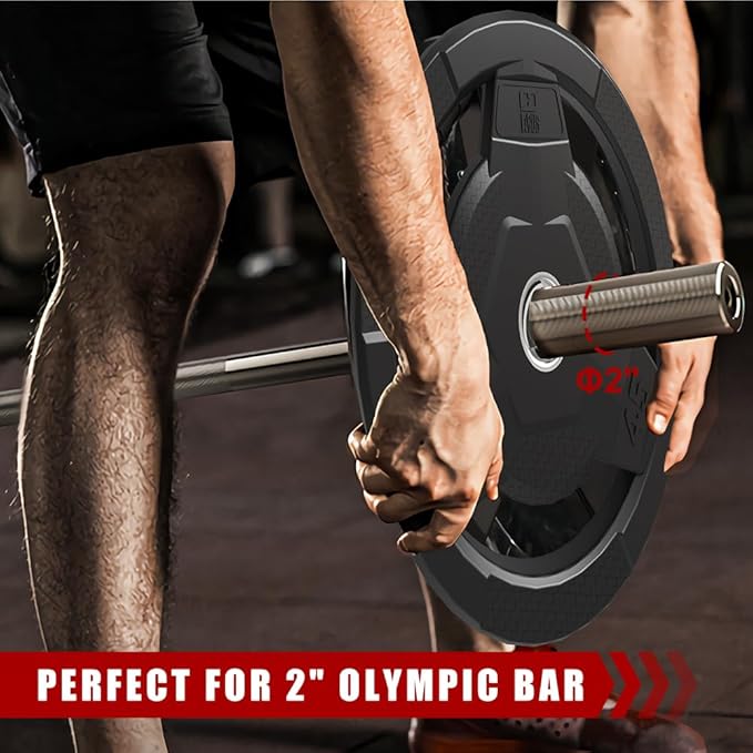 Weight Plate 2-Inch Rubber Coated Olympic Grip Plate 2.5/5/10/15/25/35/45 LB