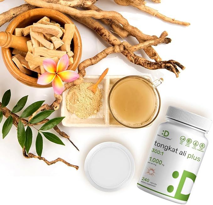 Deal Supplement Tongkat Ali Extract 300:1 with Horny Goat Weed 1,100mg, 240 Capsules – Indonesian Longjack Eurycoma Longifolia Root – Extra Strength Herbal Supplement for Energy