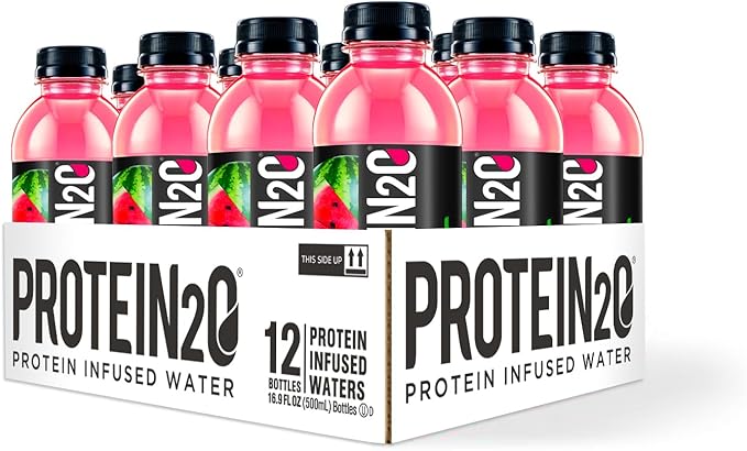 Protein2o 20g Whey Protein Isolate Infused Water Plus Electrolytes, Sugar Free Sports Drink, Ready To Drink, Gluten Free, Lactose Free, Strawberry Watermelon, 16.9 oz Bottle (12 Count)