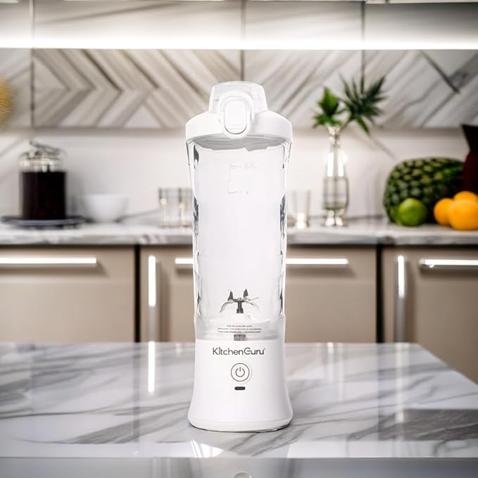 Elite Rechargeable Travel Blender: 240W Personal Smoothie Maker with 6-Leaf Blade, 600ml Capacity, and Innovative Pop-Up Design for Easy Portability - For Home or On the Go (Pink)