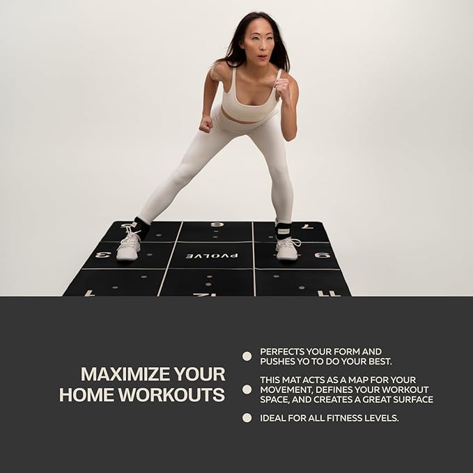 Pvolve Precision Mat - Home Workout Equipment 4.6’ x 4’ x 2.2mm Rubber