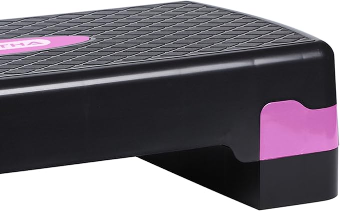 HolaHatha Compact Portable Aerobic Step Platform Exercise Fitness Equipment, Cardio Stepper with Adjustable Height for Home Gym