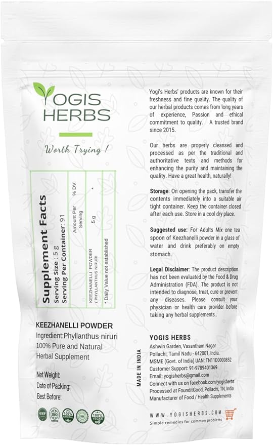 Keezhanelli Powder (Phyllanthus Niruri) | Chanca Piedra Stone Breaker – Liver, Kidney & Gallbladder Support– Fresh & Pure Herbal Supplement (8 oz)