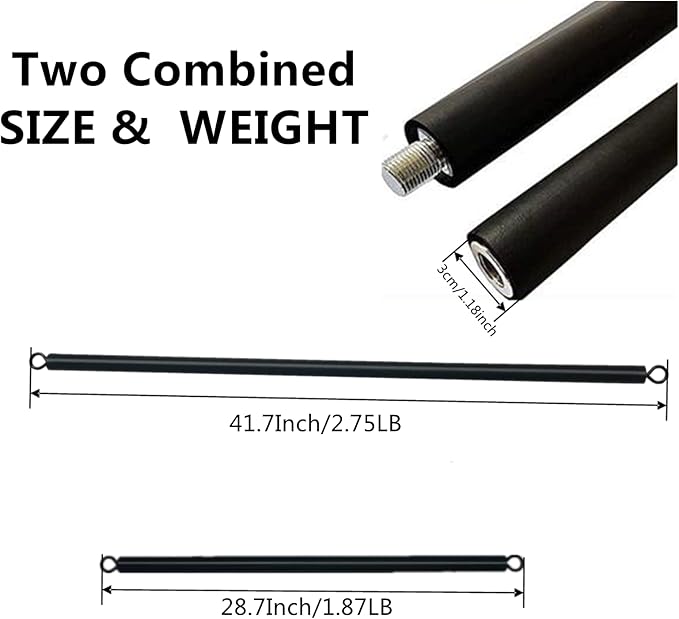 Resistance Band Bar 41Inch Workout 2 Carabineer