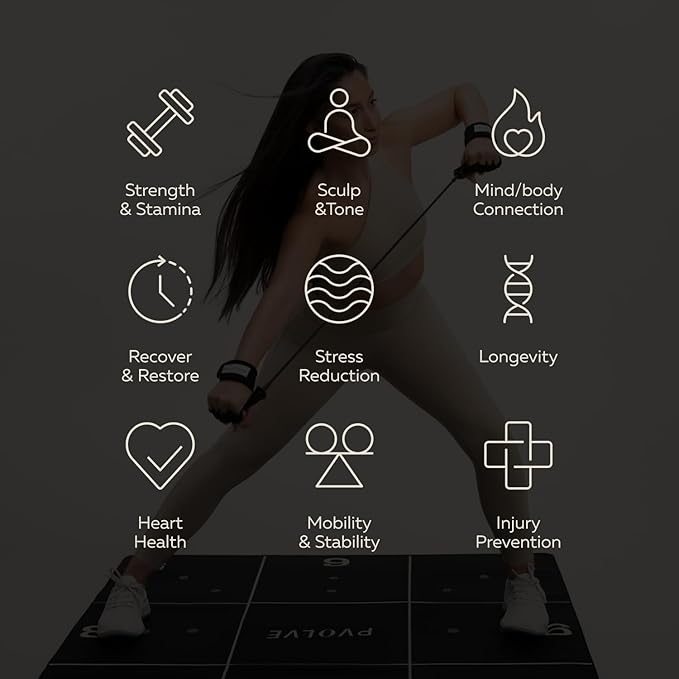 Pvolve Precision Mat - Home Workout Equipment 4.6’ x 4’ x 2.2mm Rubber