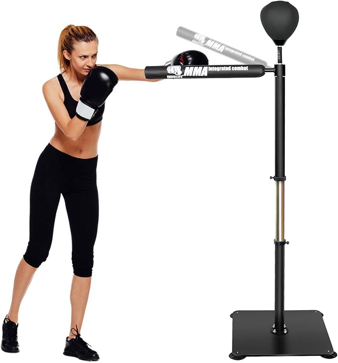 INNOLIFE Boxing Bar Heavy Duty Punching Speed Reflex Skills Training Free Standing Adjustable Height