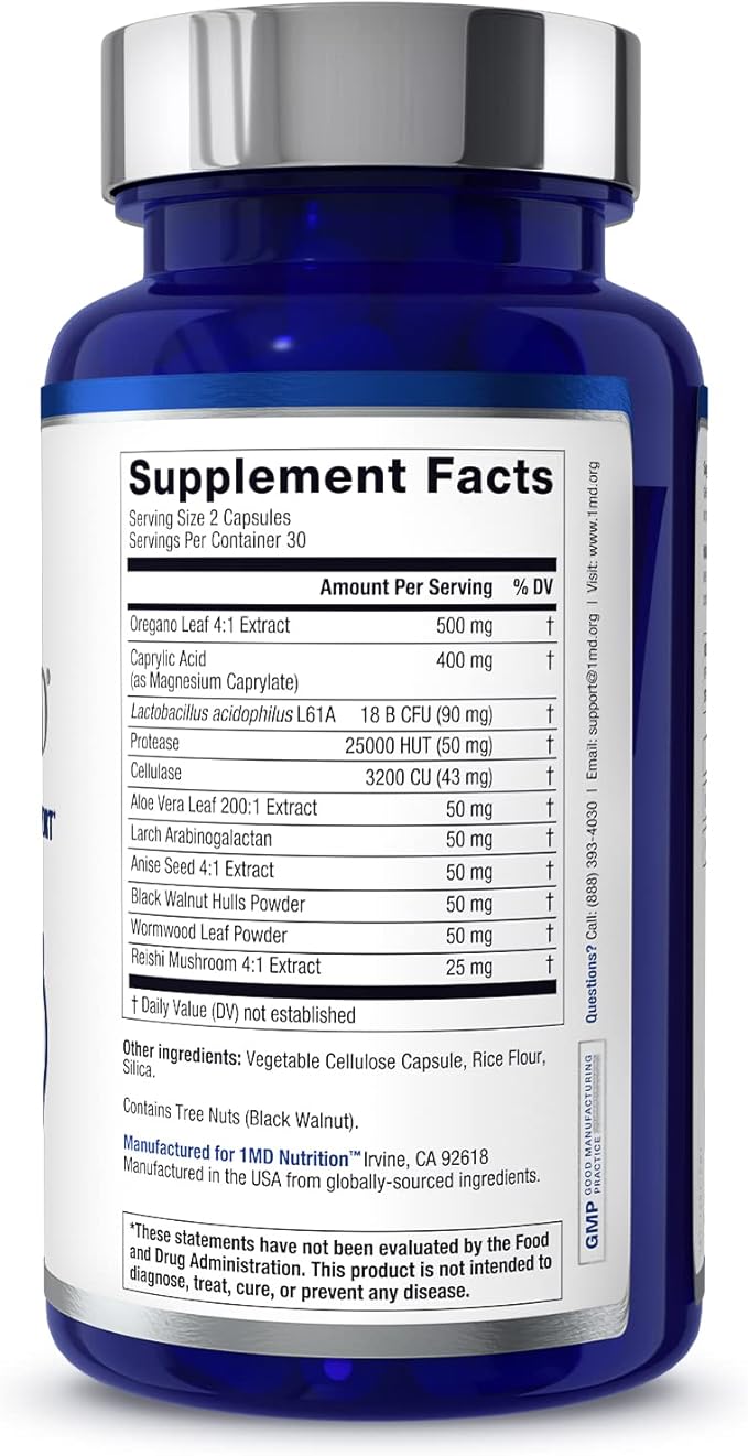 1MD Nutrition BalanceMD Vaginal Probiotics | Oregano & Caprylic Acid with Lactobacillus & Digestive Enzymes | Promotes Intestinal Flora Balance | 120 Capsules