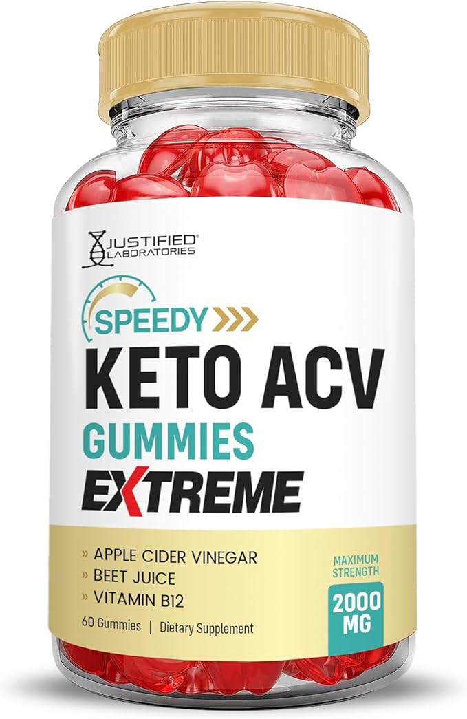 Speedy Keto ACV Gummies Extreme 2000MG Speedy Keto Gummies Advanced Formula Apple Cider Vinegar with Pomegranate Beet Juice Powder B12 Vegan Non GMO 60 Gummys