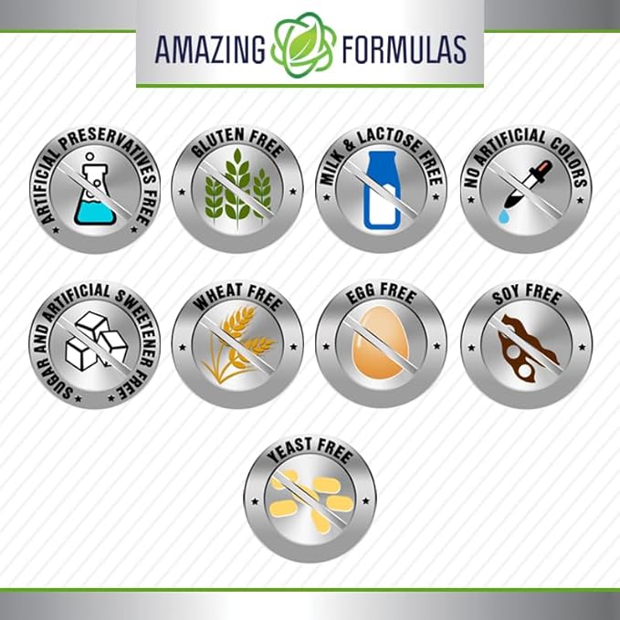 Amazing Formulas L-Arginine Supplement | 500 Mg Per Serving | 250 Capsules | Amino Acid Supplement for Men & Women | Non-GMO | Gluten Free | Made in USA