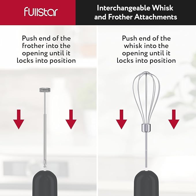 fullstar Immersion Blender Set, 9-Speed 500W Handheld Electric Hand Mixer, Smoothie Blender (3-in-1, Black)