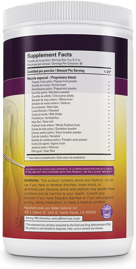 Detoxsan Total Detox Powder - Colon Cleanse and More - Betel Natural 14 Oz