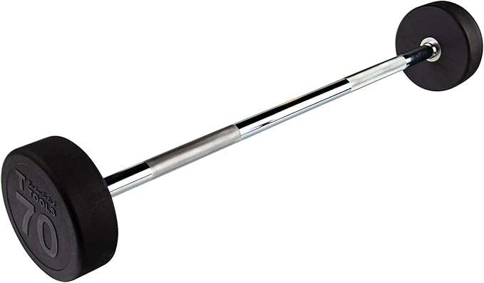 Body-Solid Rubber Coated Fixed Weights Straight Barbells- Weighted