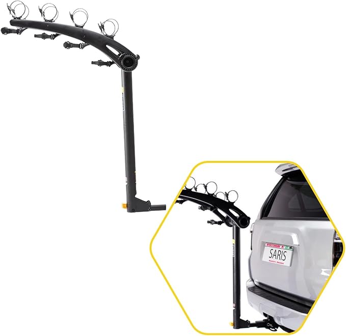Saris Bones 4-Bike Hitch Rack Bicycle Carrier, with Easy Fold Design and Tilting Base