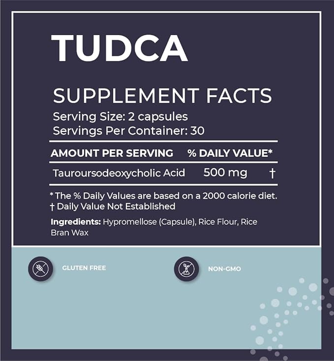 BodyBio Tudca for Liver Health | Liver Support for Detox and Cleanse | Pure Tauroursodeoxy cholic Acid | Cognitive and Digestive Health | 60 Capsules