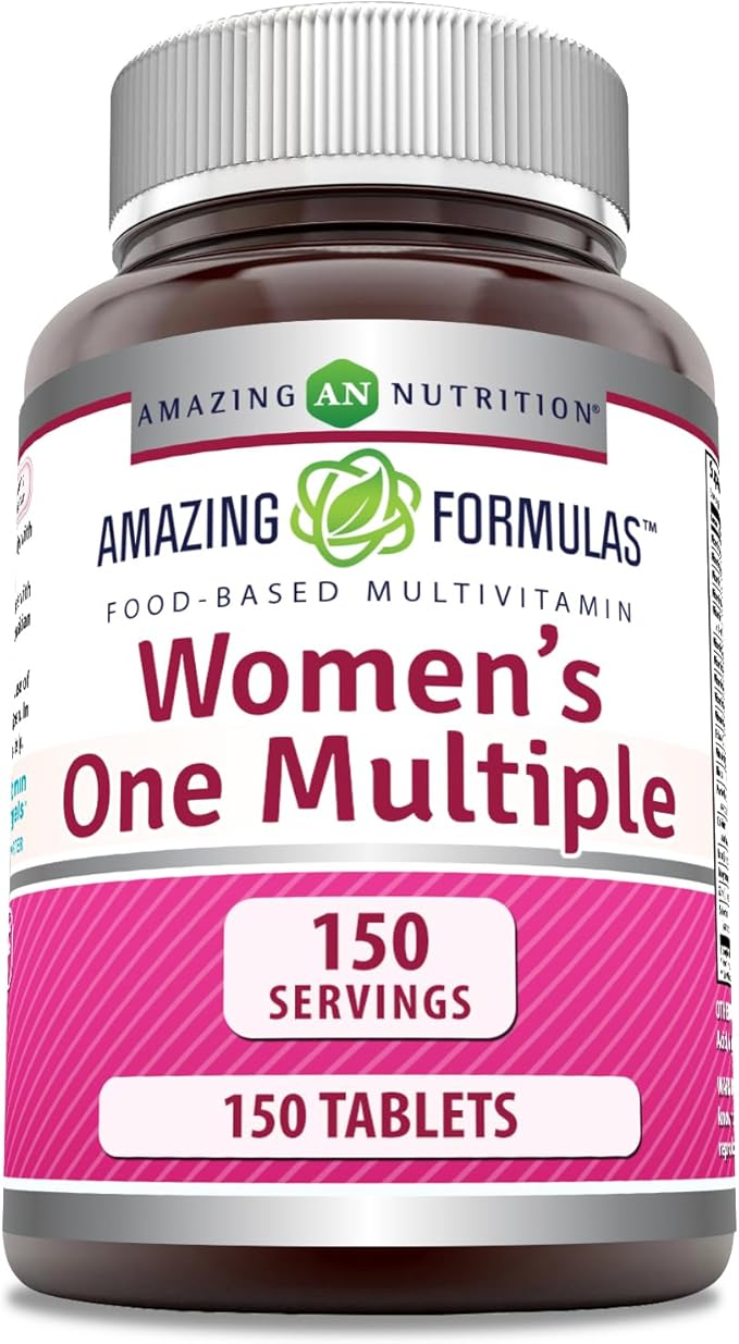Amazing Formulas Multivitamin Food Based Tablets | Perfect Blend of Vitamins, Minerals, 25 Million CFU probiotics (Women's One Multiple, 150 Count)
