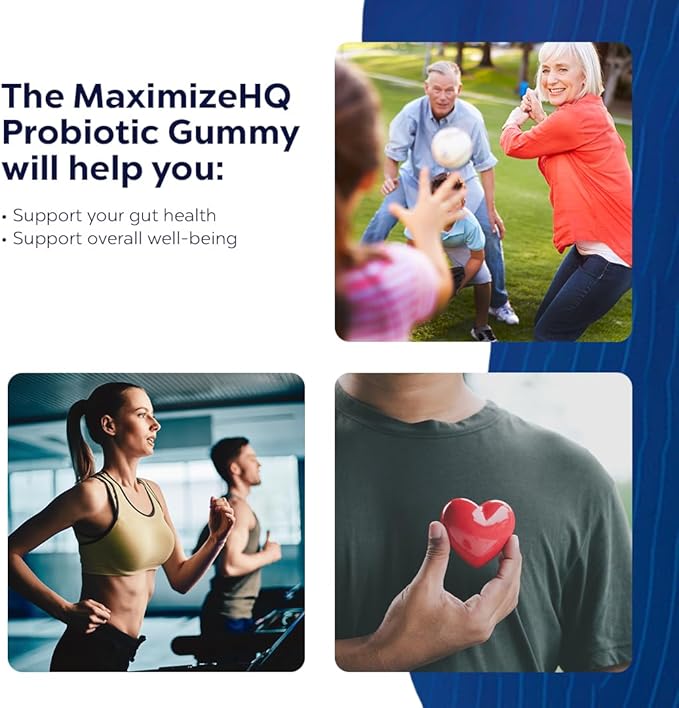 Probiotic Gummies - 50 Billion Probiotics - Time-Release Formula - Fruit Juice Extract - Gluten Free