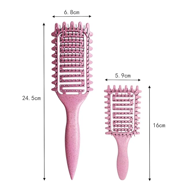 Curl Defining Brush,2024 Curly Hair Brush,Vented Hair Brush for Detangling, Shaping and Defining Curls For Women and Men Less Pulling (2Pcs Green)