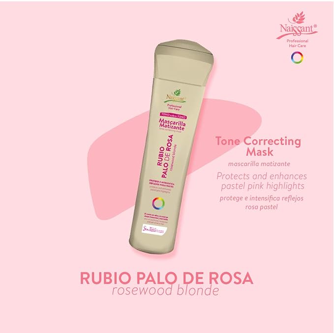 naissant Rose Gold Hair Toning Mask | Color Depositing | Moisturize, Refresh & Neutralize Brassy Tones | Paraben, Ammonia & Sulfate Free | Pro-Vitamin B5, Olive Oil & Honey (Palo de Rosa) 10.1 Fl Oz