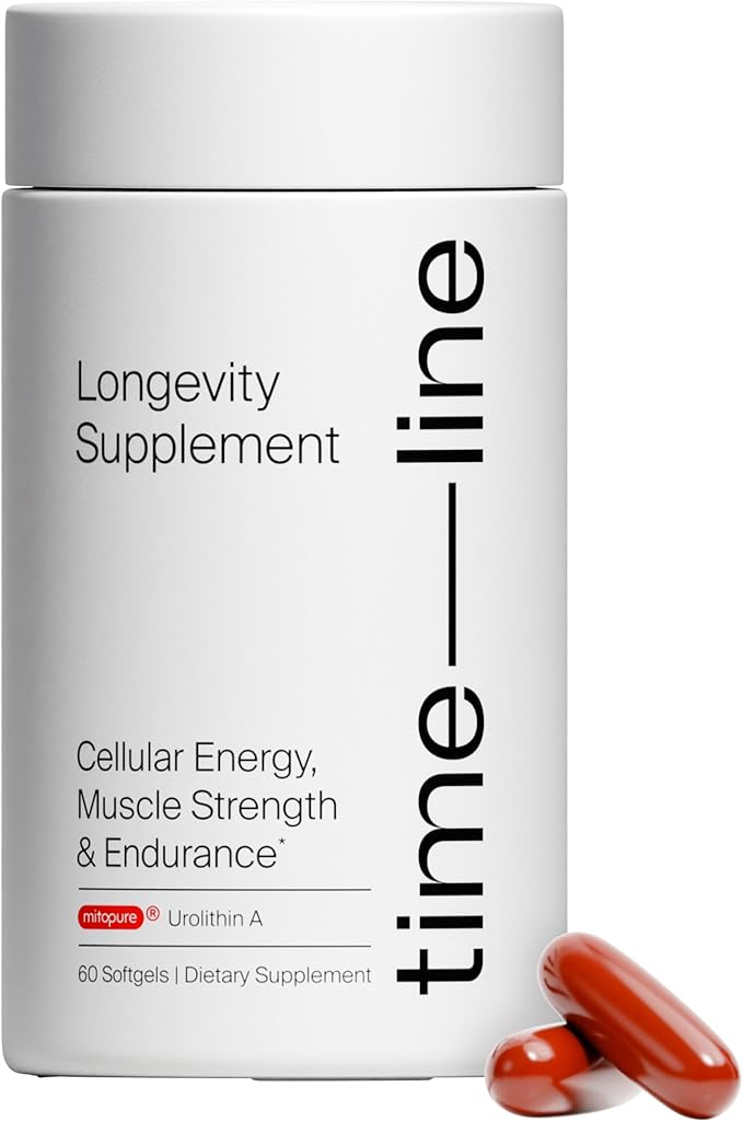 Timeline Mitopure Urolithin A - Clinically Proven Supplement for Healthy Aging and Cellular Renewal - Anti-Aging Mitoceutical for Muscle Strength, Endurance and Longevity - 60 Softgels
