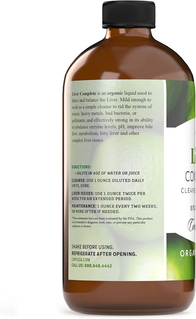 Liver Complete 8oz Organic Liquid Concentrate - Liver Cleanse & Digestive Bitters Vinegar Supplement